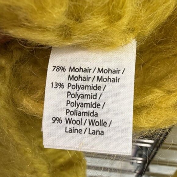 Maiami Mohair Blend Loose Knit Relaxed Fit Pullover in Chartreuse Multi Stripe M - Picture 5 of 6